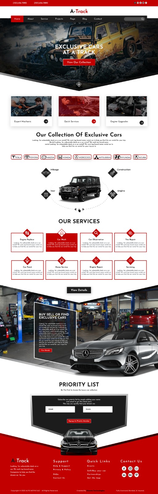 Automotive Performance website design preview